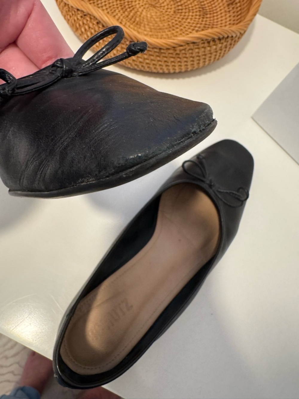 SCHUTZ ARISSA BLACK LEATHER BALLET FLAT size 8 - Picture 11 of 12